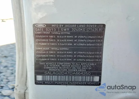 2013 Land Rover Lr4 Hse z USA, uszkodzony, nr VIN SALAG2D47DA664250